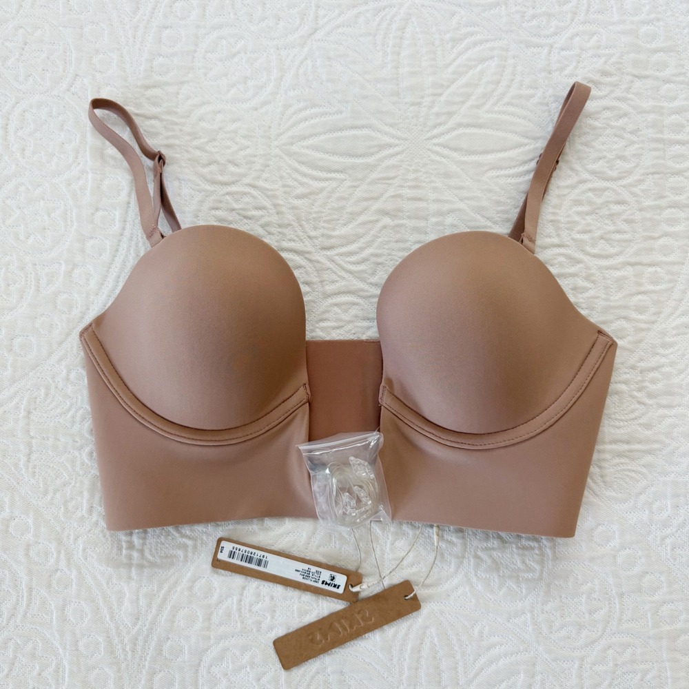 SKIMS Deep Plunge Shapewear Bra, Sienna Sz S